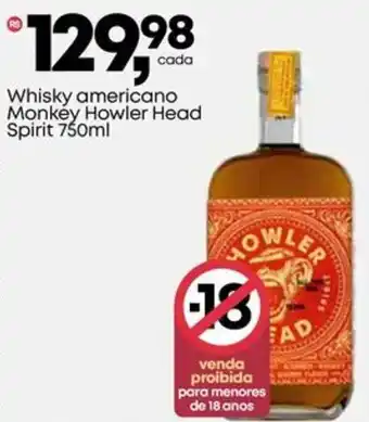 Frangolândia Whisky americano Monkey Howler Head Spirit oferta