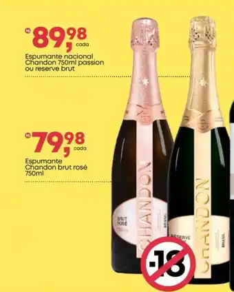 Frangolândia Espumante nacional Chandon  passion ou reserve brut oferta