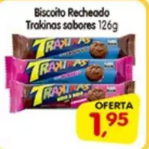 Cercadão Biscoito Recheado Trakinas sabores oferta