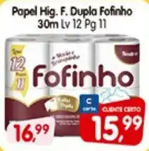 Cercadão Papel Hig. F. Dupla Fofinho 30m oferta