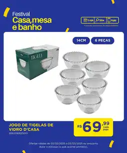 Casa Freitas Jogo de tigelas de vidro d'casa oferta