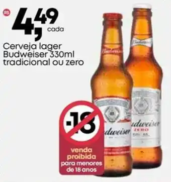 Frangolândia Cerveja lager Budweiser tradicional ou zero oferta