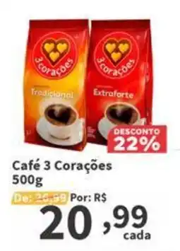 Del Moro Supermercados Café 3 Corações oferta