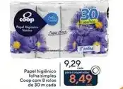 Coop Coop - papel higiénico folha simples oferta