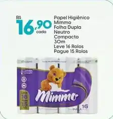 Supper Rissul Mimmo - papel higiênico folha dupla neutro compacto oferta