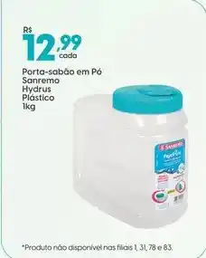 Supper Rissul Sanremo - porta-sabao em pó hydrus plástico oferta