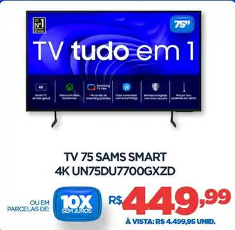 DB Supermercados Tv 75 sams smart 4K UN75DU7700GXZD oferta