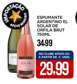 Apoio Mineiro Espumante argentino el solar de orfila brut oferta