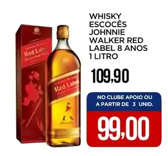 Apoio Mineiro Whisky escocês johnnie walker red label 8 anos oferta