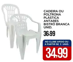 Apoio Mineiro Cadeira ou poltrona plástica antares bistro branca unid. oferta