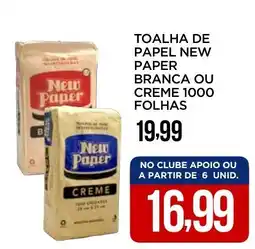 Apoio Mineiro Toalha de papel new paper branca ou creme 1000 folhas oferta