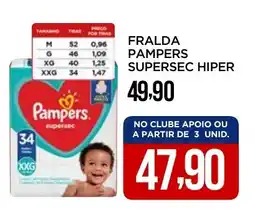 Apoio Mineiro Fralda pampers supersec hiper oferta