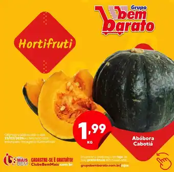 Supermercado Bem Barato Abóbora Cabotiá oferta