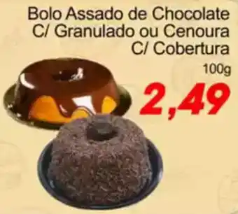 Villefort Atacadista Bolo Assado de Chocolate C/ Granulado ou Cenoura C/ Cobertura oferta