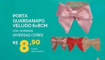 Porta Guardanapo Veludo 6x8cm