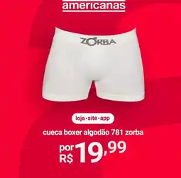 Lojas Americanas Zorba - cueca boxer algodao 781 oferta