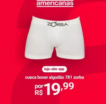 Lojas Americanas Zorba - cueca boxer algodao 781 oferta