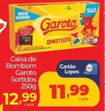 Lopes Supermercados Caixa de Bombom Garoto Sortidos oferta