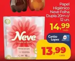 Lopes Supermercados Papel Higiênico Neve Folha Dupla 20m c/ 12 un. oferta