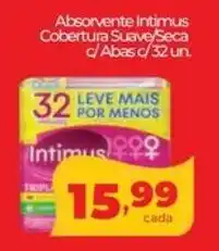 Lopes Supermercados Absorvente Intimus Cobertura Suave/Seca c/ Abas c/32 un. oferta