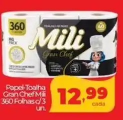 Lopes Supermercados Papel Toalha Gran Chef Mili 360 Folhas c/3 un. oferta