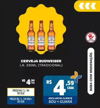 Supermercado Guará Cerveja budweiser ln. (tradicional) oferta