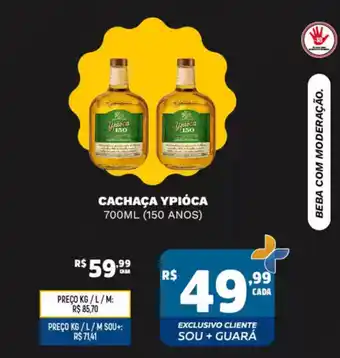 Supermercado Guará Cachaça ypióca (150 anos) oferta