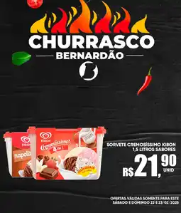 Supermercado Bernardão Sorvete cremosíssimo kibon  sabores oferta