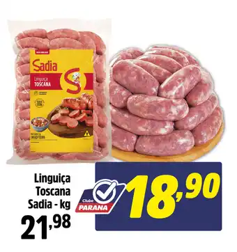 Supermercado Paraná Linguiça Toscana Sadia oferta