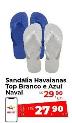 Peruzzo Sandália Havaianas Top Branco e Azul Naval oferta