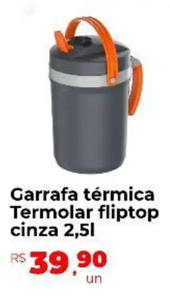 Peruzzo Garrafa térmica Termolar fliptop cinza oferta