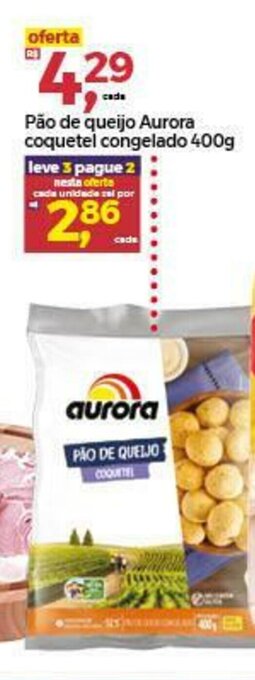 Frangolândia Pao de queijo Aurora coquetel congelado 400g oferta