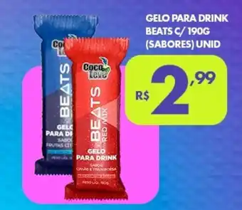 Lourencini Supermercados Gelo para drink beats c/(sabores) unid oferta