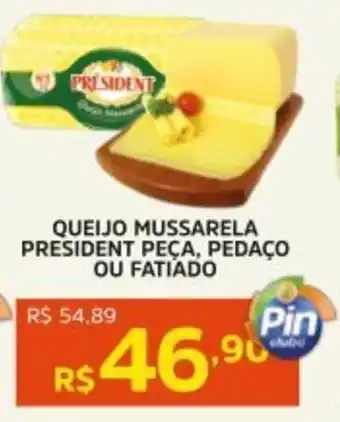 Pinheiro Supermercado Queijo mussarela president peça, pedaço ou fatiado oferta