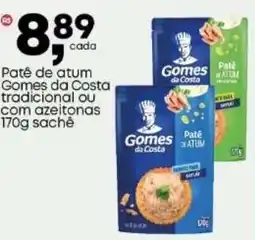 Frangolândia Patê de atum Gomes da Costa tradicional ou com azeitonas sachê oferta