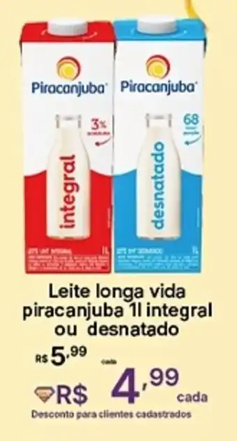 Super Lagoa Leite longa vida piracanjuba Integral ou desnatado oferta