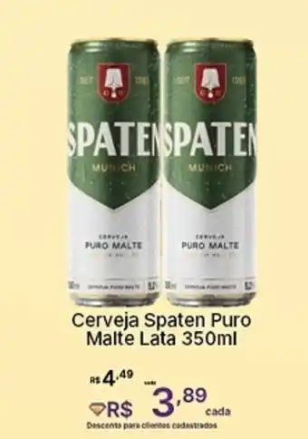 Super Lagoa Cerveja Spaten Puro Malte Lata oferta