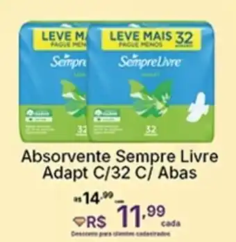 Super Lagoa Absorvente Sempre Livre Adapt C/32 C/ Abas oferta