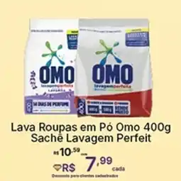 Super Lagoa Lava Roupas em Pó Omo Sachê Lavagem Perfeit oferta