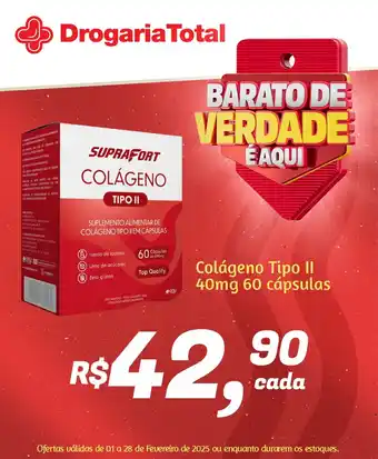 Drogaria Total Colágeno Tipo II 40mg 60 cápsulas oferta