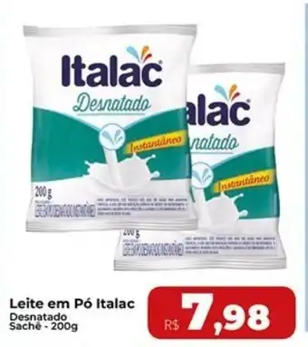 Rebouças Supermercados Leite em Pó Italac Desnatado Sachê oferta