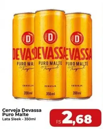 Rebouças Supermercados Cerveja Devassa Puro Malte Lata Sleek oferta