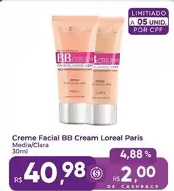 Rebouças Supermercados Creme Facial BB Cream Loreal Paris Media/Clara oferta