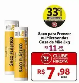 Hirota Food Supermercado Saco para Freezer ou Microondas Casa de Mãe oferta