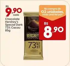 Supper Rissul Hershey´s - chocolate special dark 73% cacau oferta