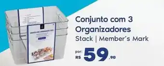 Sam's Club Member's mark - conjunto com 3 organizadores oferta