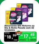 Max Atacadista Mili - absorvente noturno ou dia & noite pacote com 32 unidades oferta