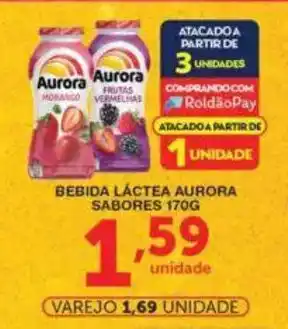 Roldão Bebida láctea aurora sabores oferta