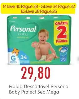 Epa Fralda Descartável Personal Baby Protect Sec Mega oferta