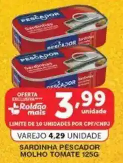 Roldão Sardinha pescador molho tomate oferta